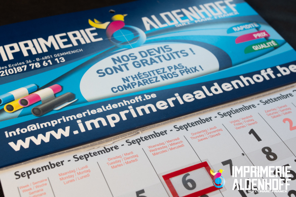 Impression de calendriers personnalisés